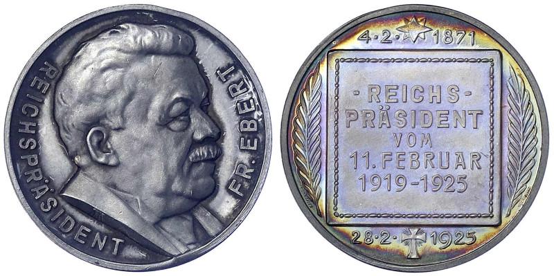 Medaillen - Personenmedaillen - Ebert, Friedrich, 1871 Heidelberg - 1925 Berlin,...