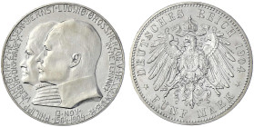 Reichssilbermünzen J. 19-178 - Hessen - Ernst Ludwig, 1892-1918
5 Mark 1904. Zum 400. Geburtstag. gutes vorzüglich Jaeger 75.