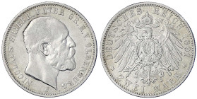 Reichssilbermünzen J. 19-178 - Oldenburg - Nicolaus Friedrich Peter, 1853-1900
2 Mark 1891 A. sehr schön Jaeger 93.