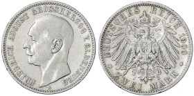 Reichssilbermünzen J. 19-178 - Oldenburg - Friedrich August, 1900-1918
2 Mark 1900 A. sehr schön Jaeger 94.