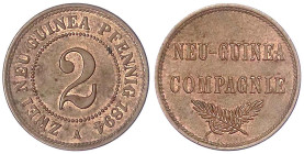 Kolonien und Nebengebiete - Deutsch-Neuguinea - Neuguinea Compagnie
2 Neuguinea-Pfennig 1894 A. vorzüglich/Stempelglanz Jaeger 702.