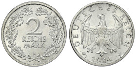 Weimarer Republik - Kursmünzen - 2 Reichsmark, Silber 1925-1931
1926 E. fast Stempelglanz, kl. Randfehler Jaeger 320.