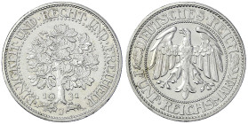 Weimarer Republik - Kursmünzen - 5 Reichsmark Eichbaum Silber 1927-1933
1931 J. vorzüglich, etwas berieben Jaeger 331.