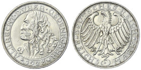 Weimarer Republik - Gedenkmünzen - 3 Reichsmark Dürer
1928 D. fast Stempelglanz, Prachtexemplar Jaeger 332.