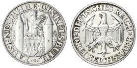 Weimarer Republik - Gedenkmünzen - 3 Reichsmark Dinkelsbühl
1928 D. vorzüglich, etwas berieben Jaeger 334.