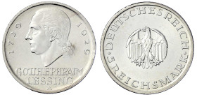 Weimarer Republik - Gedenkmünzen - 5 Reichsmark Lessing
1929 A. vorzüglich, kl. Kratzer und Randfehler Jaeger 336.