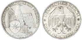 Weimarer Republik - Gedenkmünzen - 3 Reichsmark Waldeck
1929 A. vorzüglich, etwas berieben Jaeger 337.