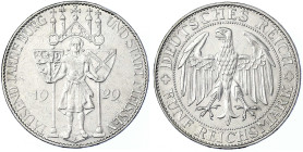 Weimarer Republik - Gedenkmünzen - 5 Reichsmark Meissen
1929 E. fast vorzüglich, kl. Kratzer Jaeger 339.