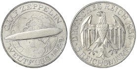 Weimarer Republik - Gedenkmünzen - 5 Reichsmark Zeppelin
1930 A. vorzüglich/Stempelglanz Jaeger 343.