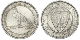 Weimarer Republik - Gedenkmünzen - 3 Reichsmark Rheinstrom
1930 D. fast Stempelglanz Jaeger 345.