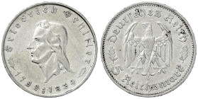 Drittes Reich - Gedenkmünzen - 5 Reichsmark Schiller
1934 F. sehr schön Jaeger 359.