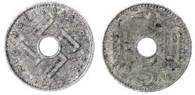 Drittes Reich - Reichskreditkassen - 
5 Pfennig 1940 G. sehr schön, äußerst selten Jaeger 618.