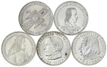 Münzen der Bundesrepublik Deutschland - Gedenkmünzen - 5 Deutsche Mark, Silber, 1952-1979
Die ersten fünf Gedenkmünzen 1952 bis 1964, Germanisches Mu...