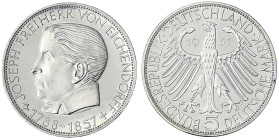 Münzen der Bundesrepublik Deutschland - Gedenkmünzen - 5 Deutsche Mark, Silber, 1952-1979
Eichendorff 1957 J. Polierte Platte, nur min. berührt Jaege...
