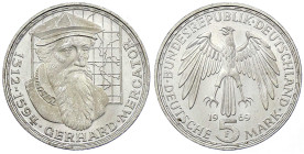 Münzen der Bundesrepublik Deutschland - Gedenkmünzen - 5 Deutsche Mark, Silber, 1952-1979
Mercator 1969 F. Mit langem "R". fast Stempelglanz Jaeger 4...