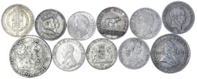 LOTS - Deutsche Münzen bis 1871 - 
11 Silberstücke: Silbermünzen (9 Taler und 1 Gulden) und 1 Medaille. Taler von Hessen, Sachsen-Altenburg, Bremen, ...
