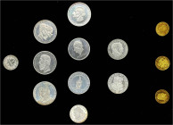 LOTS - Deutsche Münzen ab 1871 - 
Abschiedskollektion '130 Jahre Deutsche Mark', verausgabt 2001 in der staatl. Münze Hamburg. 2-lagige Sammelschatul...