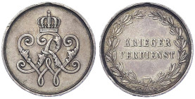 Orden und Ehrenzeichen - Deutschland - Deutsche Länder, bis 1918
Preußen: Krieger-Verdienstmedaille in Silber (1873-1918). 25 mm; 7,42 g. sehr schön,...