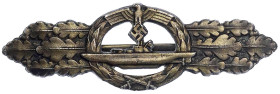 Orden und Ehrenzeichen - Deutschland - Drittes Reich, 1933-1945
U-Boot Frontspange in Bronze (Zink bronziert), ohne Herstellerangabe. Vermutlich Wien...