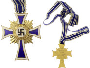 Orden und Ehrenzeichen - Deutschland - Drittes Reich, 1933-1945
Mutterkreuz in Gold 1938. Mit Band im Etui. vorzüglich/Stempelglanz Niemann 6.02.30.