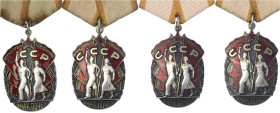 Orden und Ehrenzeichen - Russland - Sowjetunion, 1917-1991
4 X Orden Zeichen der Ehre an Bandspange. vorzüglich Barac 983.