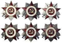 Orden und Ehrenzeichen - Russland - Sowjetunion, 1917-1991
6 X Orden des Vaterländischen Krieges, 2. Kl., 2. Mod. ab 1943. vorzüglich Klenau 7385.