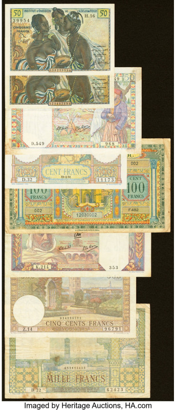Algeria, French West Africa & Morocco Group Lot of 8 Examples Very Good-Very Fin...