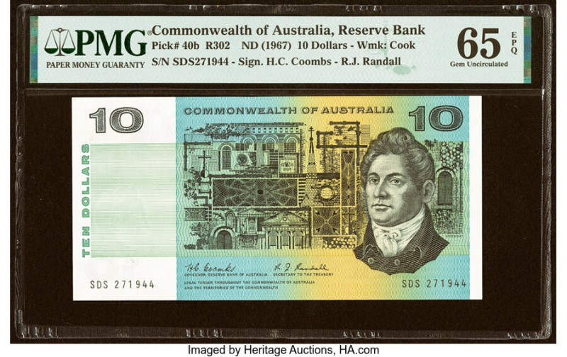 Australia Commonwealth of Australia Reserve Bank 10 Dollars ND (1967) Pick 40b R...
