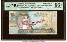 Bahrain Central Bank of Bahrain 20 Dinars 2006 (ND 2008) Pick 29s Specimen PMG Gem Uncirculated 66 EPQ. One POC. HID09801242017 © 2022 Heritage Auctio...