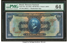 Brazil Thesouro Nacional 100 Mil Reis ND (1925) Pick 70a PMG Choice Uncirculated 64. HID09801242017 © 2022 Heritage Auctions | All Rights Reserved