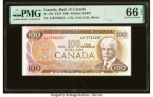 Canada Bank of Canada $100 1975 BC-52b PMG Gem Uncirculated 66 EPQ. HID09801242017 © 2022 Heritage Auctions | All Rights Reserved