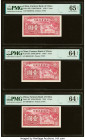 China Farmers Bank of China 1 Yuan 1940 Pick 463 S/M#C290-60 Three Examples PMG Gem Uncirculated 65 EPQ; Choice Uncirculated 64 EPQ (2). Two examples ...
