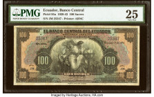 Ecuador Banco Central del Ecuador 100 Sucres 1.12.1942 Pick 95a PMG Very Fine 25. HID09801242017 © 2022 Heritage Auctions | All Rights Reserved
