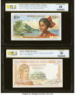 France Banque de France 50 Francs 17.9.1936 Pick 81 PCGS Banknote Very Fine 30; French Antilles Institut d'Emission des Departements d'Outre-Mer 10 No...