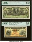 Mexico & Paraguay Group Lot of 5 Graded Examples. Mexico Banco de Tamaulipas 5 Pesos ND (1902-14) Pick S429r M520r Remainder PMG Gem Uncirculated 65 E...