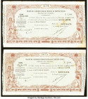 New Caledonia Tresor Public 1000; 2000 Francs (1874-75) Pick Unlisted Two Examples Extremely Fine-About Uncirculated. Stains and pinhole. HID098012420...