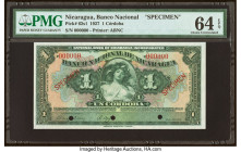 Nicaragua Banco Nacional 1 Cordoba 1927 Pick 62s1 Specimen PMG Choice Uncirculated 64 EPQ. Three POCs. HID09801242017 © 2022 Heritage Auctions | All R...