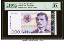 Norway Norges Bank 1000 Kroner 2004 Pick 52b PMG Superb Gem Unc 67 EPQ. HID09801242017 © 2022 Heritage Auctions | All Rights Reserved