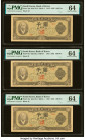 South Korea Bank of Korea 1000 Won 1952 Pick 10a Three Examples PMG Choice Uncirculated 64 (3). HID09801242017 © 2022 Heritage Auctions | All Rights R...