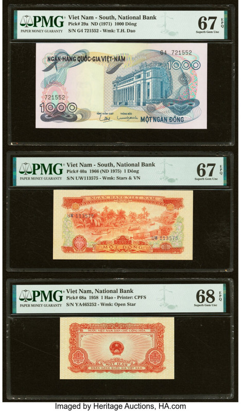 South Vietnam National Bank of Viet Nam 1000; 1 Dong ND (1971); 1966 (ND 1975) P...