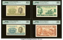 Vietnam National Bank of Viet Nam 100 (2); 500; 1000 Dong 1951 Pick 62a; 62b; 64a; 65a Four Examples PMG Choice Uncirculated 63 EPQ; Choice Very Fine ...