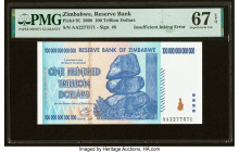 Insufficient Inking Error Zimbabwe Reserve Bank of Zimbabwe 100 Trillion Dollars 2008 Pick 91 PMG Superb Gem Unc 67 EPQ. HID09801242017 © 2022 Heritag...