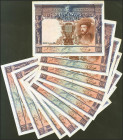Conjunto de 10 billetes de 1000 Pesetas de la emisión del 1 de Julio de 1925 serie posterior al 3646000 (Edifil 2017: 351). EBC-/MBC+.