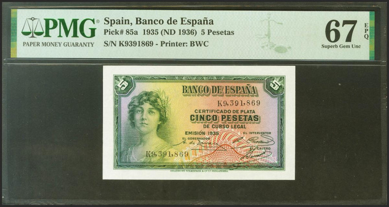 5 Pesetas. 1935. Certificado de Plata. Serie K. (Edifil 2021: 363b, Pick: 85a). ...