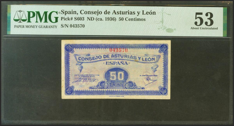 50 Céntimos. 1937. Asturias y León. Sin serie. (Edifil 2021: 396, Pick: S603). E...