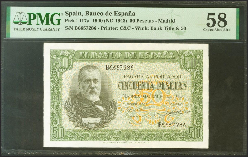 50 Pesetas. 9 de Enero de 1940. Serie B. (Edifil 2021: 437a, Pick: 117a). EBC++....