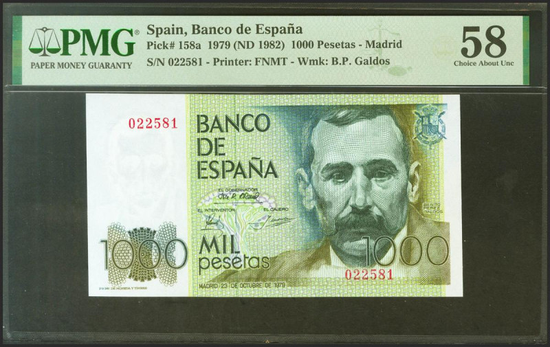 1000 Pesetas. 23 de Octubre de 1979. Sin serie. (Edifil 2021: 477, Pick: 158a). ...