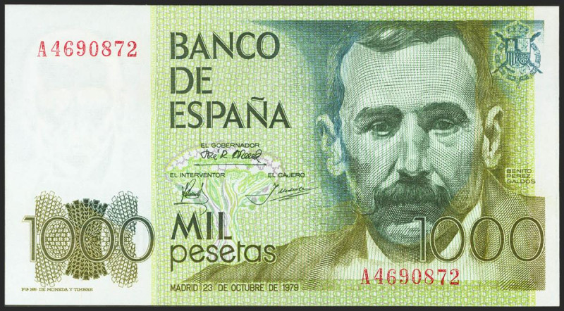 1000 Pesetas. 23 de Octubre de 1979. Serie A. (Edifil 2021: 477a). SC.