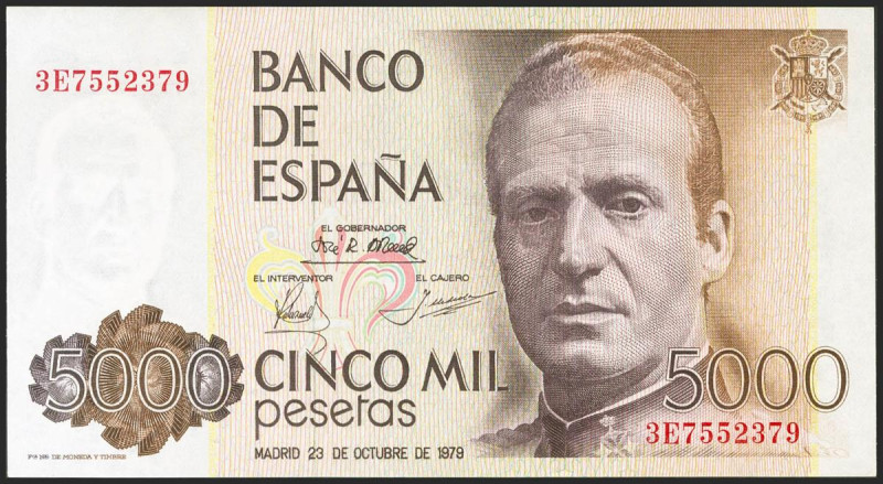 5000 Pesetas. 23 de Octubre de 1979. Serie 3E. (Edifil 2021: 478a). EBC+.