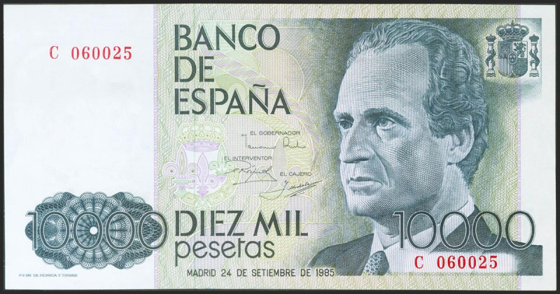 10000 Pesetas. 24 de Septiembre de 1985. Serie C. (Edifil 2021: 481a). SC.